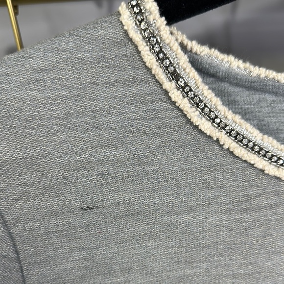 Lila Rose Womens Short Sleeves Round Neck Stretch Gray Casual Shift Dress - Picture 7 of 7